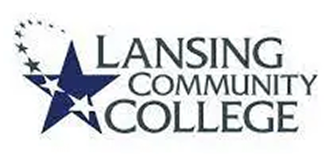 Lansing Community College logo featuring a blue star with white stars, representing education and community engagement.