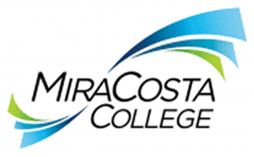 MiraCosta College logo featuring stylized blue and green waves, representing educational excellence and community.