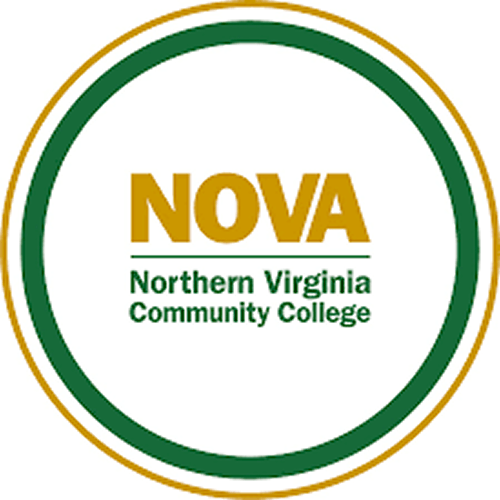 NOVA logo representing Northern Virginia Community College, featuring bold text in gold and green circular design, symbolizing educational identity.
