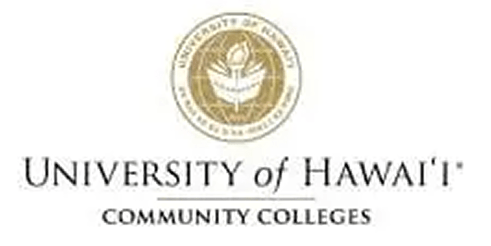 University of Hawaiʻi Community Colleges logo featuring a stylized plant in gold and black text, representing the educational institution.
