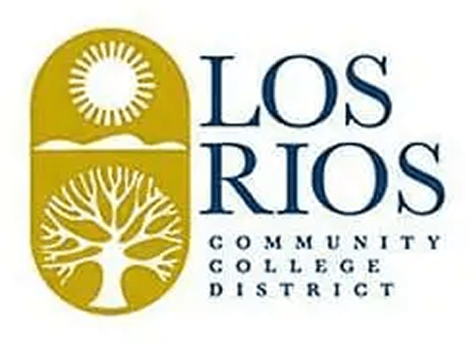 Los Rios Community College District logo featuring a sun and tree design, representing education and growth in the Sacramento area.